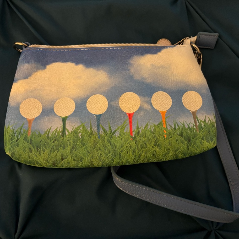 Golf Theme Blue and Green Women's Clutch